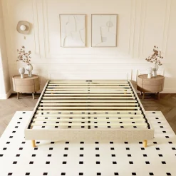 Sommier tapissier 140x200cm, 14 lattes, 9 pieds Hauteur du cadre 29 cm><noscript><img width=