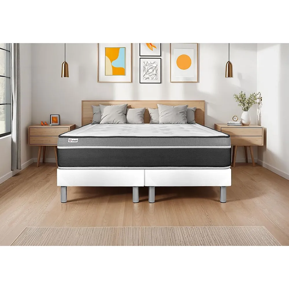 Vitalit Sommier VITAL'SOM Blanc 2 x 100 x 200 cm* Sommier