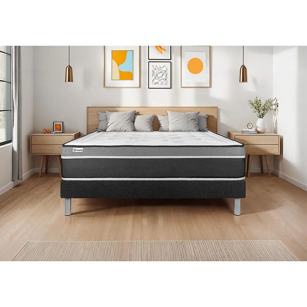 Sommier VITAL'SOM Noir 90 x 190 cm>Vitalit Sale