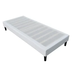 King Of Dreams Sommier 90x190 cm - déhoussable - pieds 20 cm - 13 lattes - soutien ferme - confort - usage quotidien - blanc* Sommier