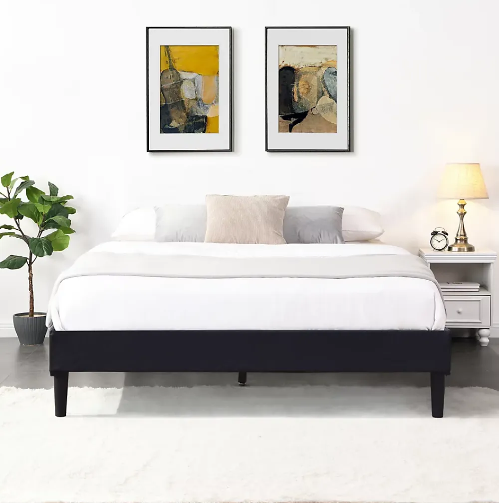 King Of Dreams Sommier 140x190 cm dehoussable noir - pieds 20 cm - 13 lattes - soutien ferme - confort - ideal pour - facile entretien* Sommier