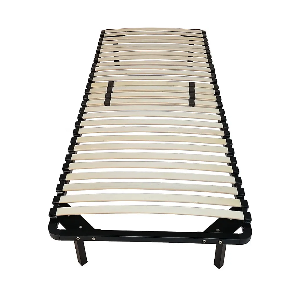 Sommier 80x190 Noir Cadre à lattes Renforcé et Soutien Réglable - 29 cm - Épaisseur Métal 1,4 mm - 34 Lattes 9 mm d'épaisseur - La>Provence Literie Discount