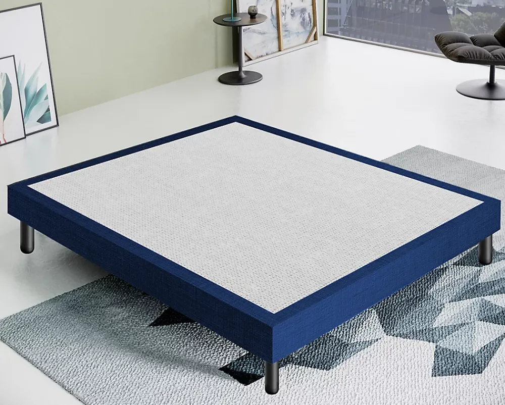 Materassiedoghe Sommier 90x200 Tapissier Déco Couleur Bleu Resistant Jusqu'à 120 Kg Par Personne* Sommier