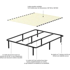 Sommier 160x200cm Hauteur de 29 cm><noscript><img width=