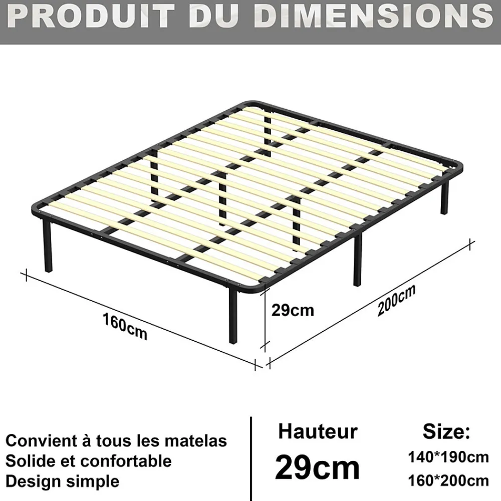 Sommier 160x200cm Hauteur de 29 cm>Teeno Outlet