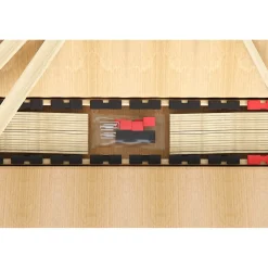 Sommier ZITTARO 28 lattes 90x200 cm Finition chene et noir Soutien ferme et design sobre><noscript><img width=