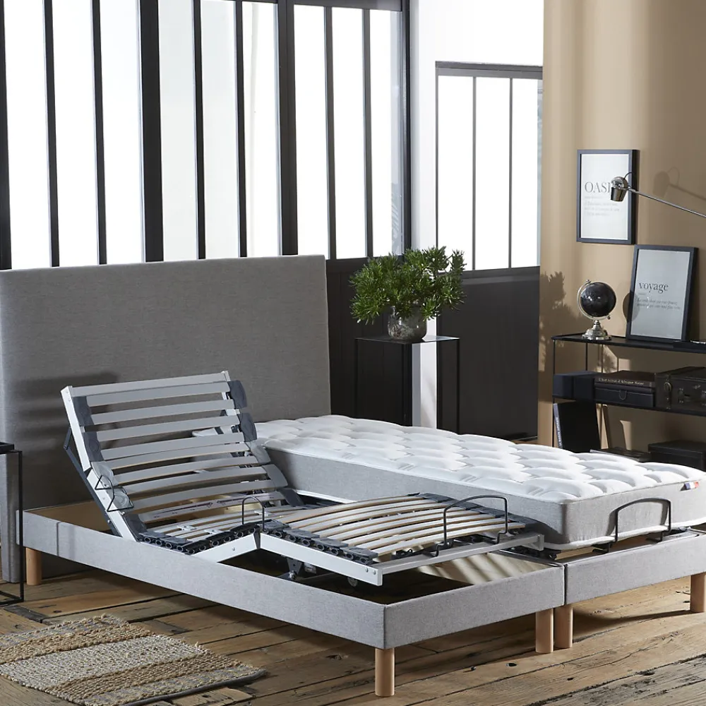 Sommiers électriques lattes lisse gris 2x70x190>Idliterie Clearance