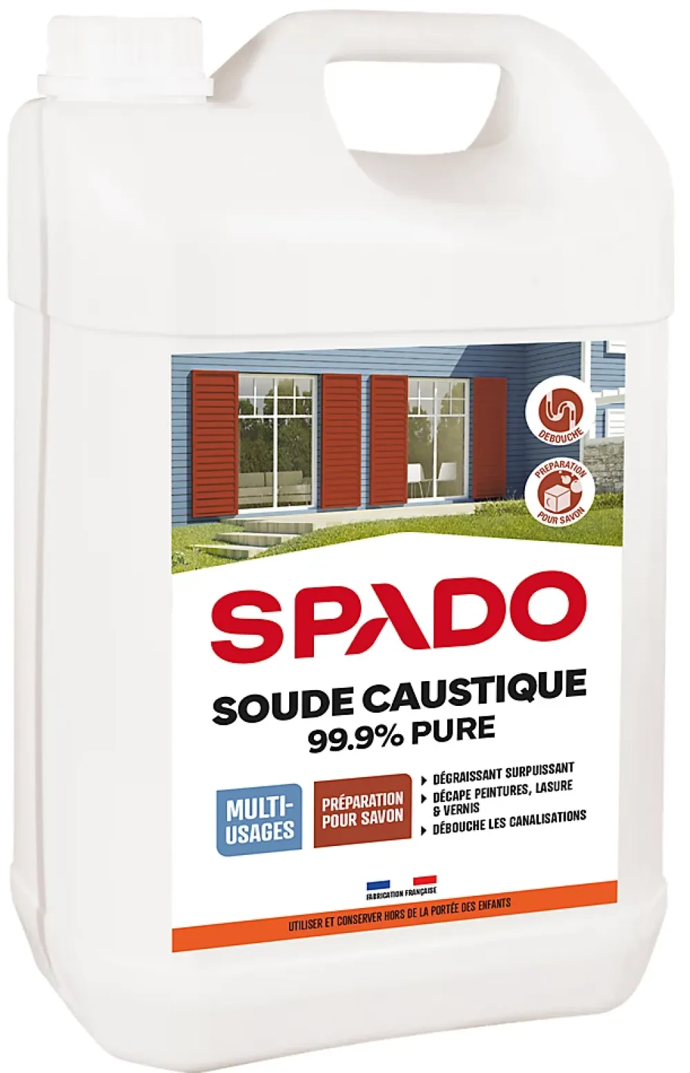 Spado Soude caustique formule pure 99,9% 4kg* Déboucheur