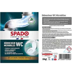 déboucheur WC microbilles 1kg>Spado Discount