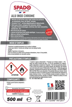 nettoyant alu inox chrome 2 en 1 500ml>Spado