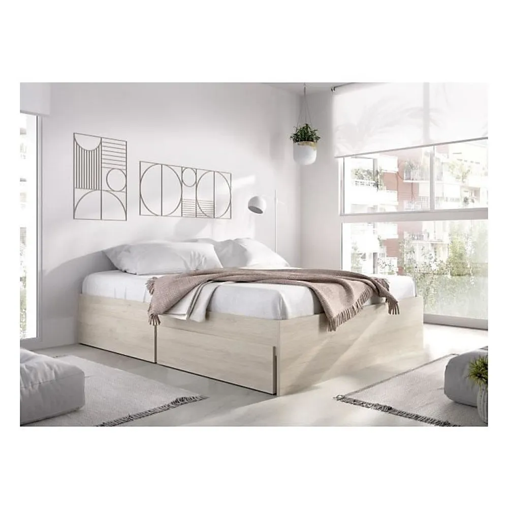 Structure de lit - LAGO - 140 x 190 cm - 4 tiroirs - Chene>Generic
