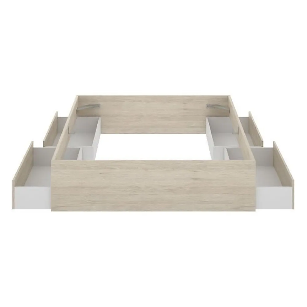 Structure de lit - LAGO - 140 x 190 cm - 4 tiroirs - Chene>Generic