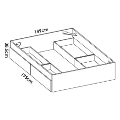 Structure de lit - LAGO - 140 x 190 cm - 4 tiroirs - Chene><noscript><img width=