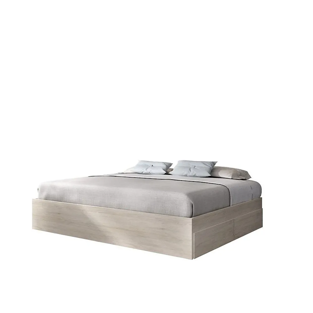 Structure de lit - LAGO - 140 x 190 cm - 4 tiroirs - Chene>Generic