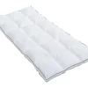 Vente-unique Surconfort de matelas anti-acariens 1 place - 90x 190 cm - Enveloppe satin 120 fils/cm2 - garnissage 1000gr/m2 - Blanc passepoil* Surmatelas