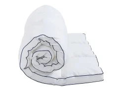 Vente-unique Surconfort de matelas anti-acariens 2 places - 140 x 190 cm - Enveloppe satin 120 fils/cm2 - garnissage 1000gr/m2 - Blanc* Surmatelas