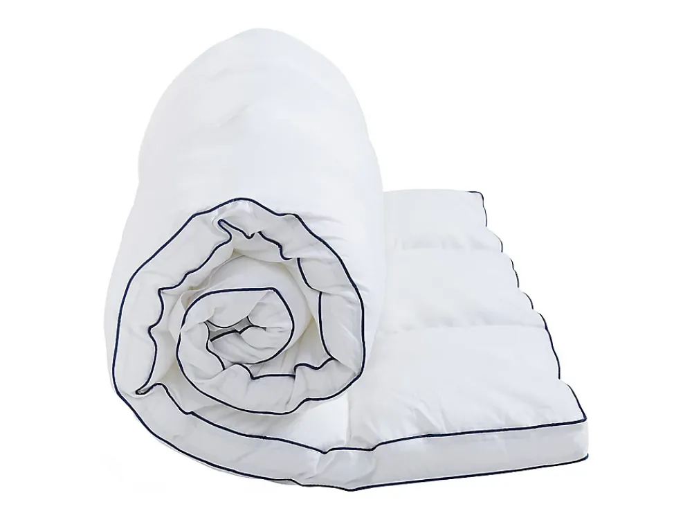 Vente-unique Surconfort de matelas anti-acariens 2 places - 140 x 190 cm - Enveloppe satin 120 fils/cm2 - garnissage 1000gr/m2 - Blanc* Surmatelas