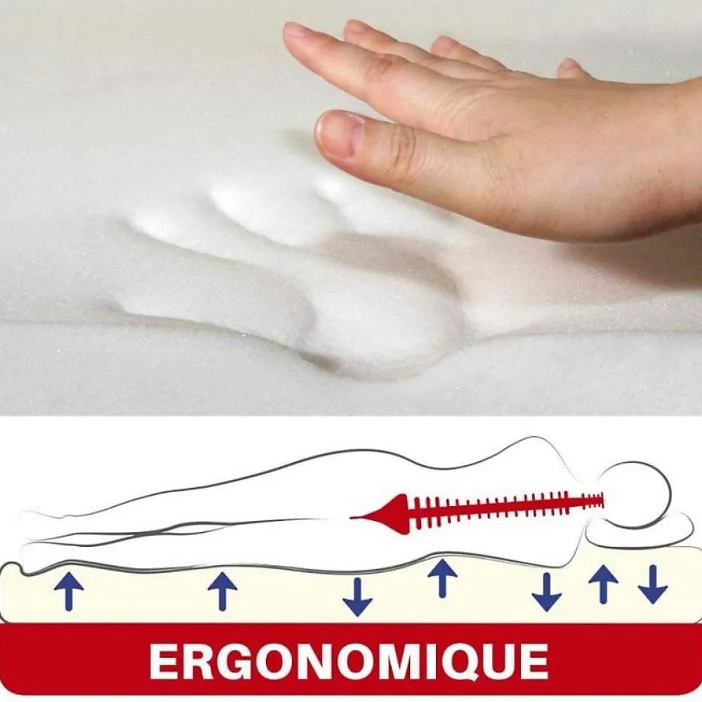 Surmatelas à mémoire de forme 90 x 190 Blanc Générique>Ose Clearance