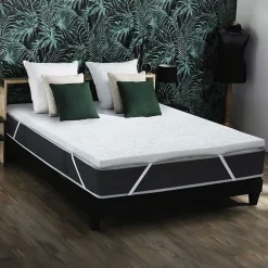Surmatelas déhoussable duo latex et mémoire forme 140x190><noscript><img width=