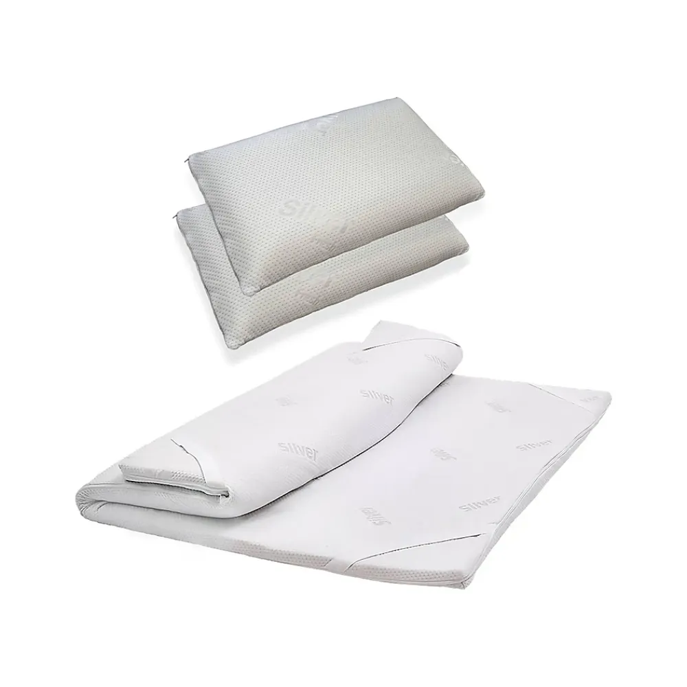 Talamo Italia Surmatelas double Sagittaire, Ensemble matelas avec oreillers, surmatelas en mousse à mémoire de forme, 160x190xh5 cm* Surmatelas