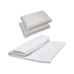 Surmatelas double Sagittaire, Ensemble matelas avec oreillers, Surmatelas en mousse à mémoire de forme, 140x190xh5 cm>Talamo Italia New