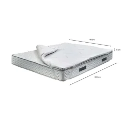 Talamo Italia Surmatelas simple Dmammin, Surmatelas pour améliorer la posture, Surmatelas en mousse à mémoire de forme, 90x200xh5 cm* Surmatelas