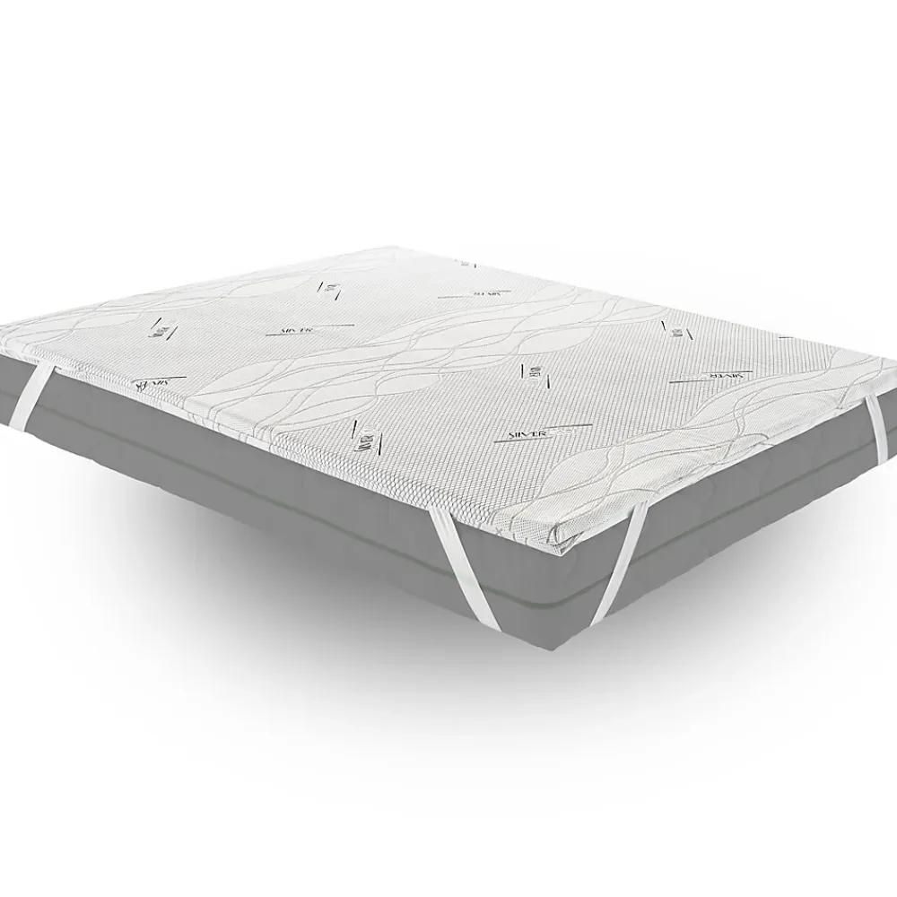 Materassiedoghe Sur-matelas 160x200 - Mousse à Mémoire De Forme - Epaisseur 5 cm - Revêtement Amovible Silver Fresh* Surmatelas