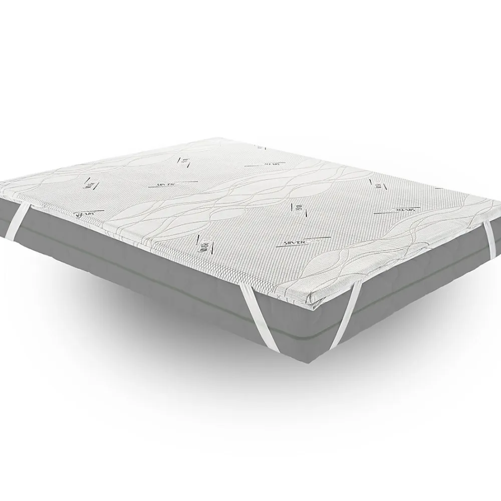 Sur-matelas 80x200 - Mousse à Mémoire De Forme - Epaisseur 5 cm - Revêtement Amovible Silver Fresh>Materassiedoghe New