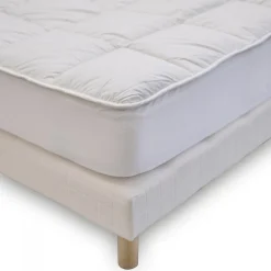 Surmatelas 160x200 cm SENSATION DUVET Confort Moelleux Enveloppe 100% coton>Bleu Calin