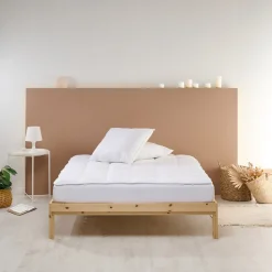 Surmatelas 160x200 cm SENSATION DUVET Confort Moelleux Enveloppe 100% coton>Bleu Calin