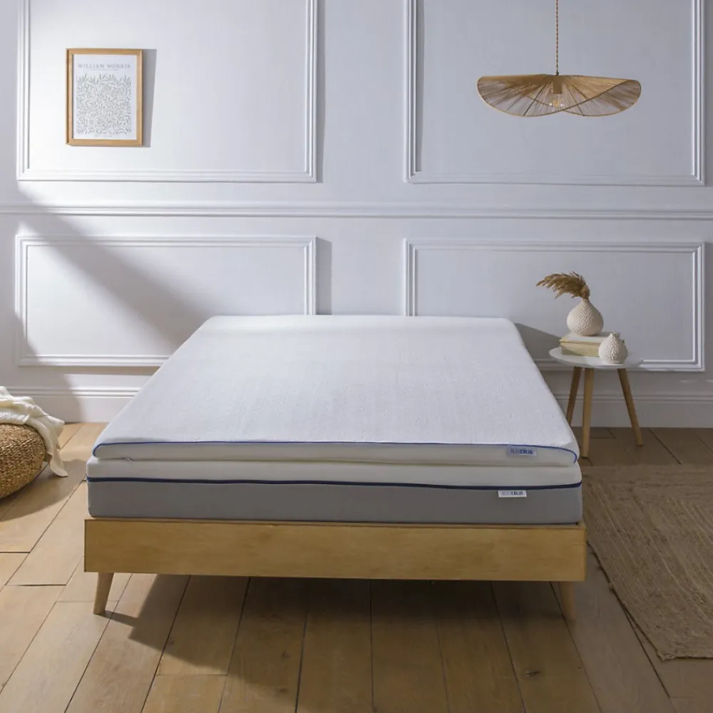Surmatelas 180x200cm Mémoire de forme L'ACCUEILLANT>Bleu Calin Clearance