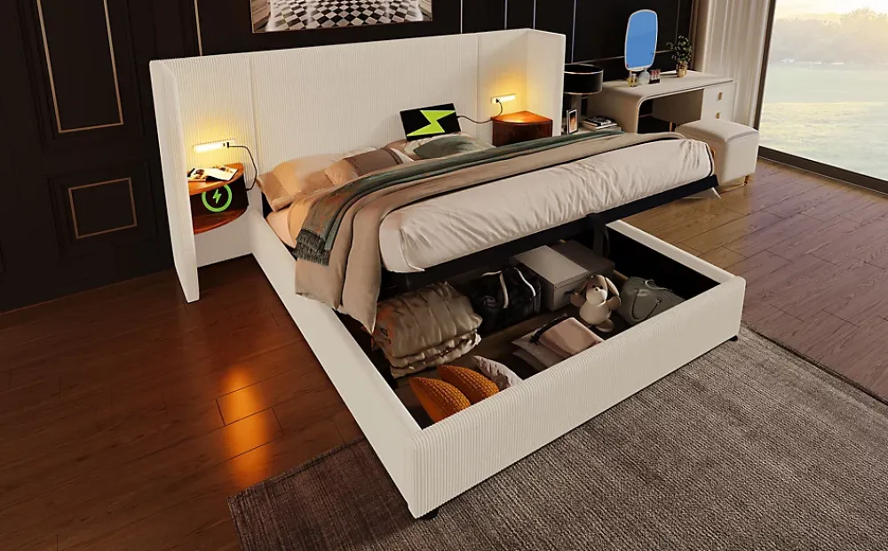 Redom Table basse 50x50,5H cm et 60x36x43,5H cm, ensemble 2 pieces empilable avec plateau MDF blanc* Ensemble Sommier Et Matelas