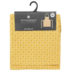 Tablier imprimé Paty - jaune ocre - coton 60x80 cm - Atmosphera><noscript><img width=