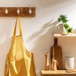 Tablier imprimé Paty - jaune ocre - coton 60x80 cm - Atmosphera><noscript><img width=
