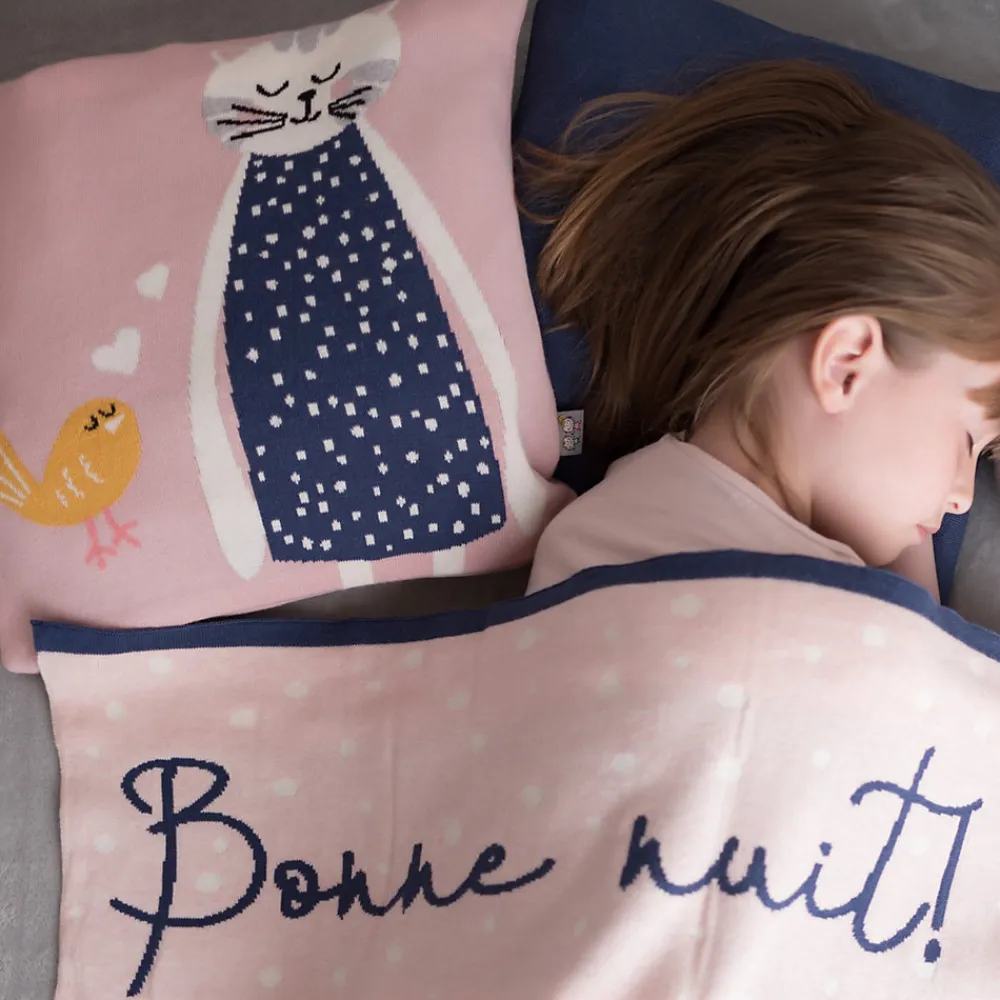 Taie de coussin en tricot de coton Chat>Sevira Kids Sale