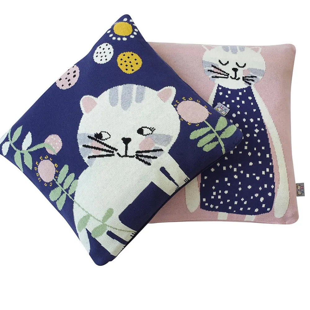 Taie de coussin en tricot de coton Chat>Sevira Kids Sale