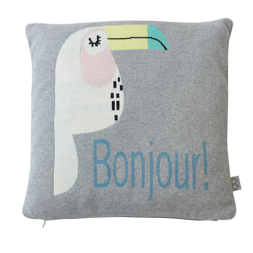 Sevira Kids Taie de coussin en tricot de coton TOUCAN* Taie D'Oreiller