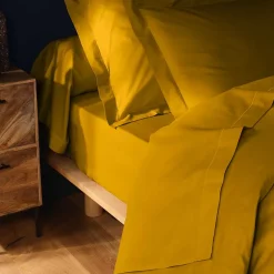 Eden Taie de traversin 85 x 185 cm Couleur emotion jaune curry* Taie D'Oreiller