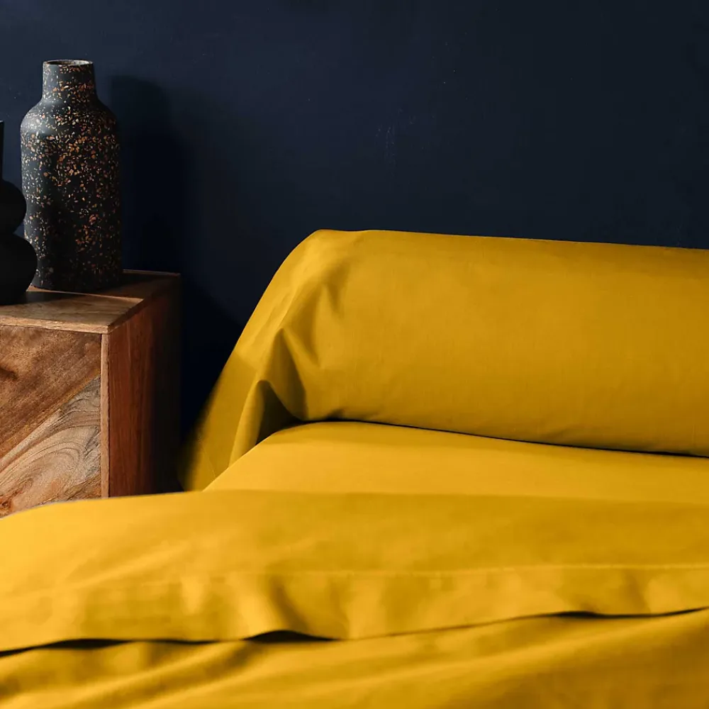 Eden Taie de traversin 85 x 185 cm Couleur emotion jaune curry* Taie D'Oreiller