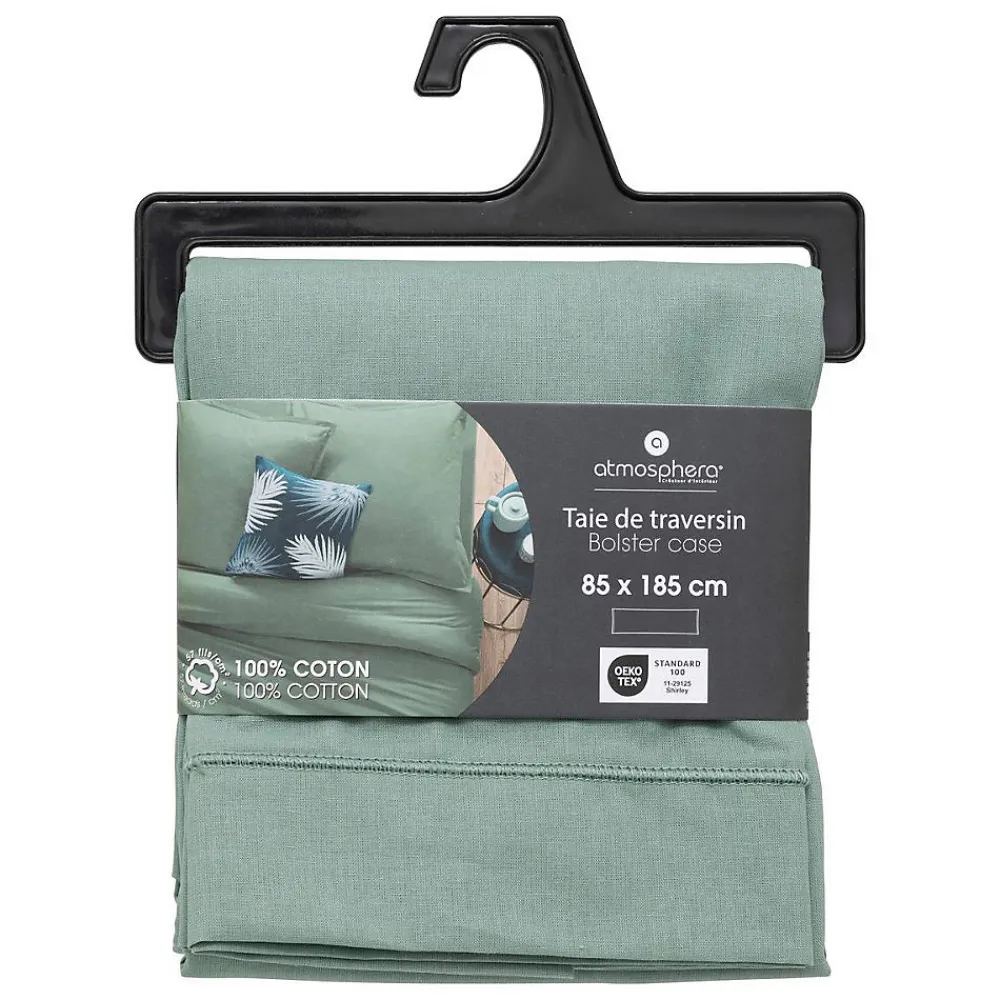 Atmosphera Créateur D'Intérieur Taie de traversin Carina 85x185cm vert céladon - Atmosphera* Boutis, Couvre-Lit, Édredon