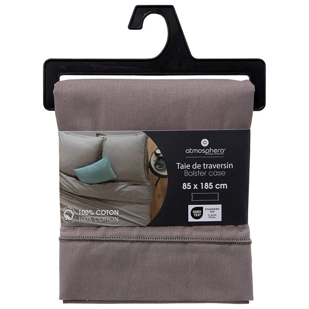 Atmosphera Créateur D'Intérieur Taie de traversin Carina 85x185cm gris souris - Atmosphera* Boutis, Couvre-Lit, Édredon