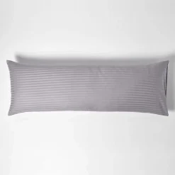 Taie de traversin gris satin rayé en coton égyptien 330 fils, 50x140 cm ->Homescapes Hot