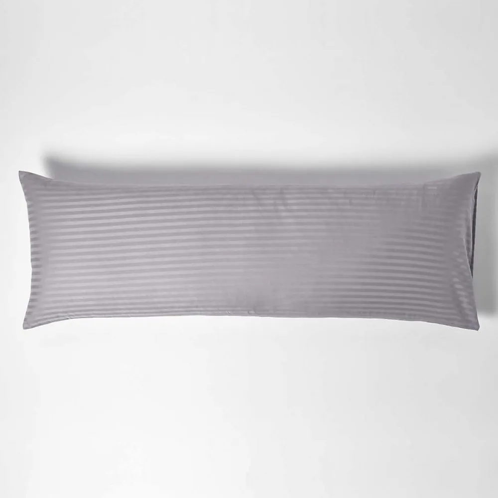 Taie de traversin gris satin rayé en coton égyptien 330 fils, 50x140 cm ->Homescapes Hot