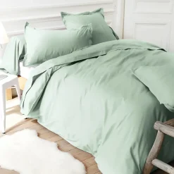 Linnea Taie de traversin uni 185X43 cm coton ALTO vert fleur d'amandier* Taie D'Oreiller