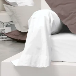 Taie de traversin uni 185x43 cm pur percale PRIMO Blanc>Linnea Discount