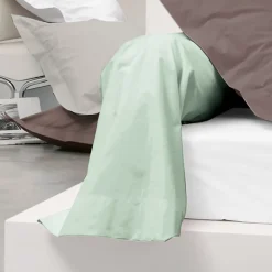 Linnea Taie de traversin uni 230X43 cm coton ALTO vert fleur d'amandier* Taie D'Oreiller