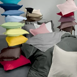 Taie de traversin uni 140x43 cm coton ALTO Chamois><noscript><img width=