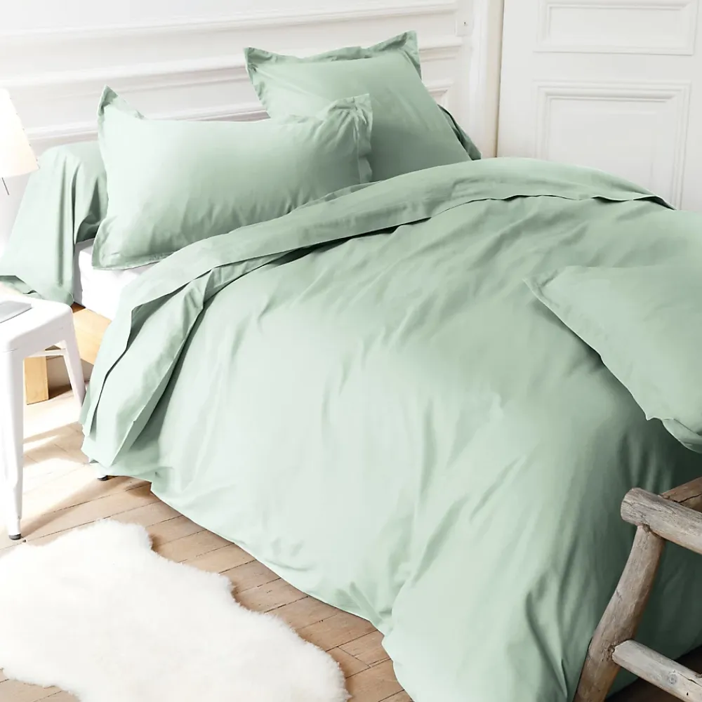 Linnea Taie de traversin uni 140x43 cm coton ALTO vert fleur d'amandier* Taie D'Oreiller