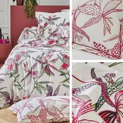 Taie de traversin 200x43 cm coton PÉNÉLOPE Rose><noscript><img width=
