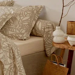 Taie de traversin 200x43 cm coton lavé SERENA Beige écru><noscript><img width=
